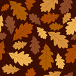 Seamless pattern with autumn oak leaves. Vector EPS 8.