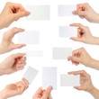 © rvlsoft - Hands hold business cards on white background
