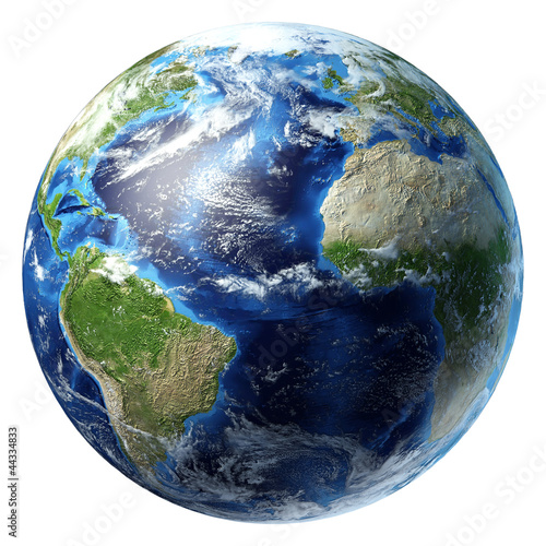 Cuadros en Lienzo Planet earth with some clouds. Atlantic ocean view.