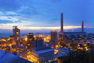 Power plants in Hong Kong along the coast