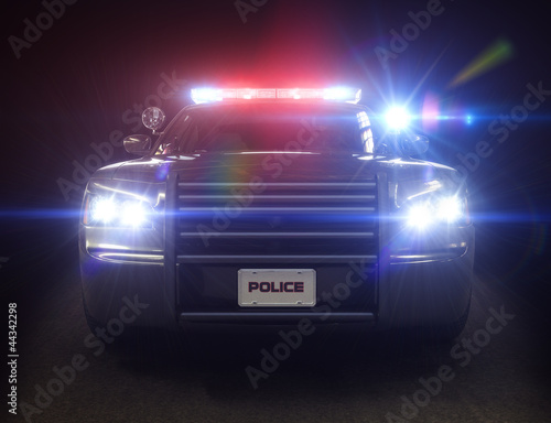 Naklejka - mata magnetyczna na lodówkę Police car ,with full array of lights and tactical lights