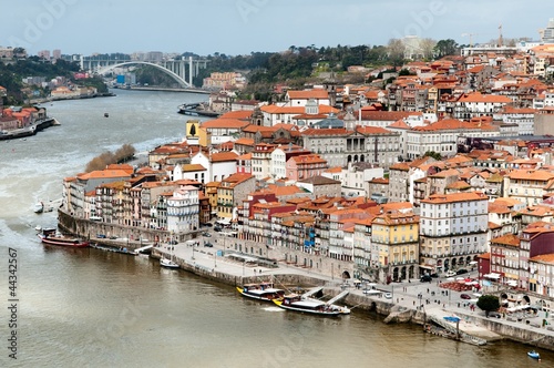 Board z aluminiowym obramowaniem Panorama porto, portugalia