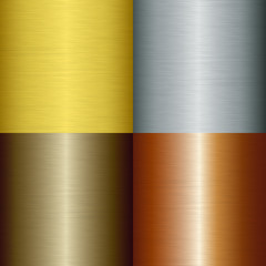 Brushed metal set, vector illustration