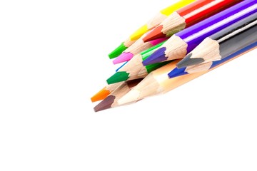 close up of colorful pencils with different color