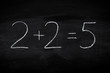 Mistake in math on chalkboard