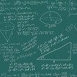 Hand writing maths formula on seamless greenboard