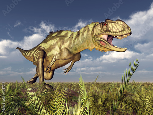 Board z aluminiowym obramowaniem Dinosaurier yangchuanosaurus