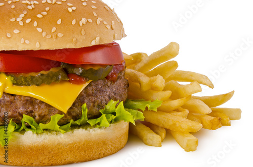 Naklejka samoprzylepna Burger i frytki