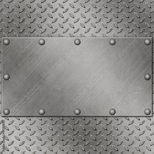 Board z aluminiowym obramowaniem Metalowe tło z bieżnikiem i nitami