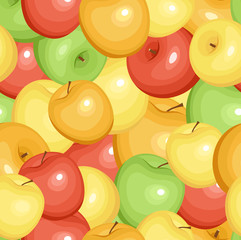 Wall Mural - Seamless pattern with apples. Vector EPS 8.