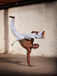 Agile African Martial Artist Kicking