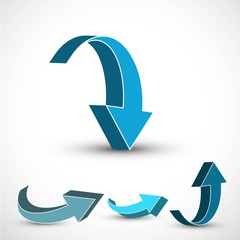 Wall Mural - abstract blue colorful 3d arrow vector design