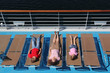 © Pavel Losevsky - Top view of mother, son and little daughter lying at deck-chair