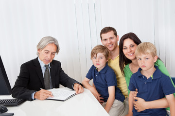 Family at business advisor office