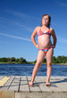 Child girl portrait in vacation swimming season