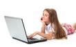 © Africa Studio - beautiful girl with laptop isolated on white