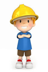 Wall Mural - 3d render of a little engineer/architect