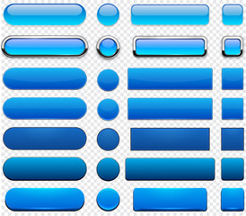 Blue high-detailed modern web buttons.