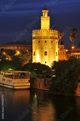 Fotoboard na płycie Torre del oro, Sewilla, Hiszpania