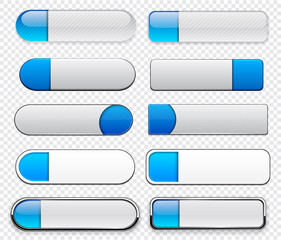 Wall Mural - blue high-detailed modern web buttons.