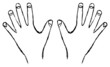 vektor: hand rechts und links