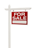 Fototapeta Przestrzenne - Red For Sale Real Estate Sign on White with Clipping Path