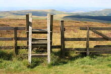 Ladder Stile Across Fence In Cheviot Hills In Northumberland