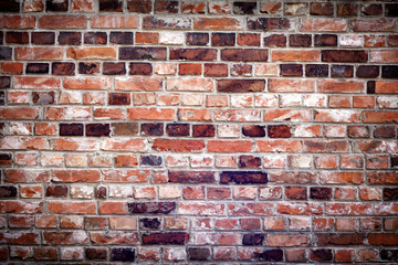 Old grunge brick wall background