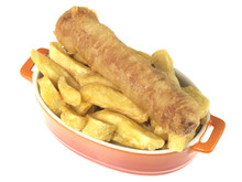 Battered Sausage And Chips