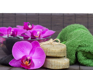 Poster - spa settings with orchids