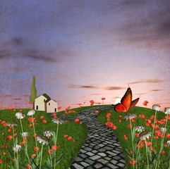 Wall Mural - Vintage country road