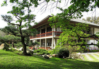 Traditional restaurant in a Japanese garden