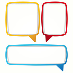 Wall Mural - colorful speech bubble frames.