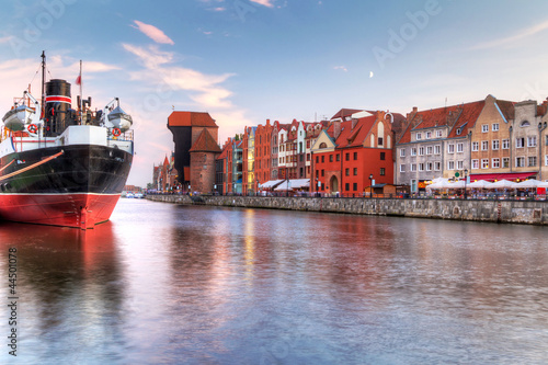 Nowoczesny obraz na płótnie Old town of Gdansk at Motlawa river, Poland