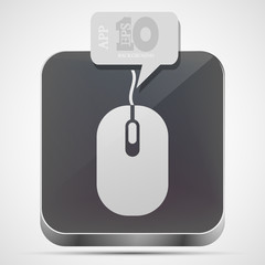 Wall Mural - vector computer mouse app icon with gray bubble speech. eps 10