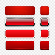Red High-detailed Modern Web Buttons.