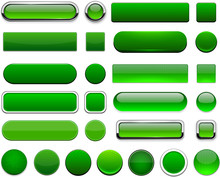 Green High-detailed Modern Web Buttons.