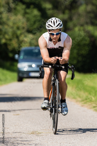 Fotoboard na płycie Triathlete na rowerze
