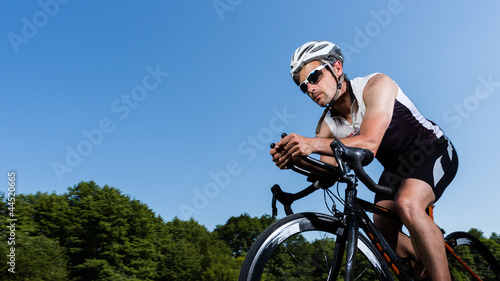 Fotoboard na płycie Triathlete na rowerze