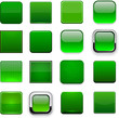 Green square high-detailed modern web buttons.