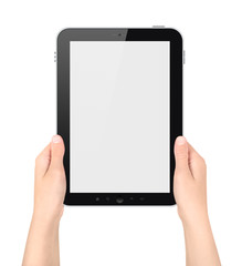 Aufkleber - Holding Tablet PC In Hands Isolated