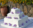 Wedding cake with roses lavender