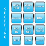 Fototapeta  - web buttons blue shopping