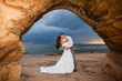 Wedding Romance - newlyweds kissing