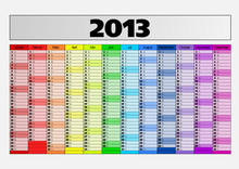 Kalender 2013 Groß Mit Platzhalter Vektor