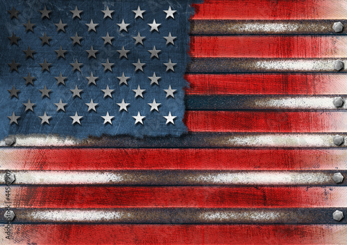 Board z aluminiowym obramowaniem Usa grunge metalowa flaga