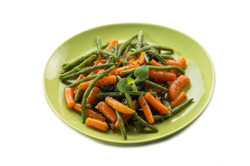 green beans with carrots and oregano salad