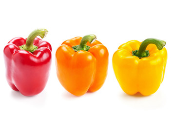 Wall Mural - fresh bell peppers isolated on white