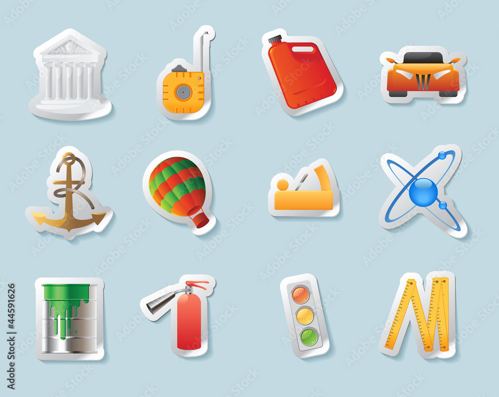 Sticker Indutry Sticker icons for industry Stock Vector | Adobe Stock