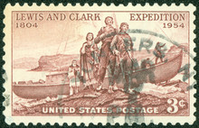 Stamp Shows Lewis And Clark Expedition Sesquicentennial